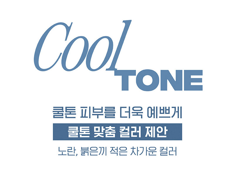 Cool TONE 쿨톤 피부를 더욱 예쁘게 쿨톤 맞춤 컬러 제안 노란, 붉은끼 적은 차가운 컬러